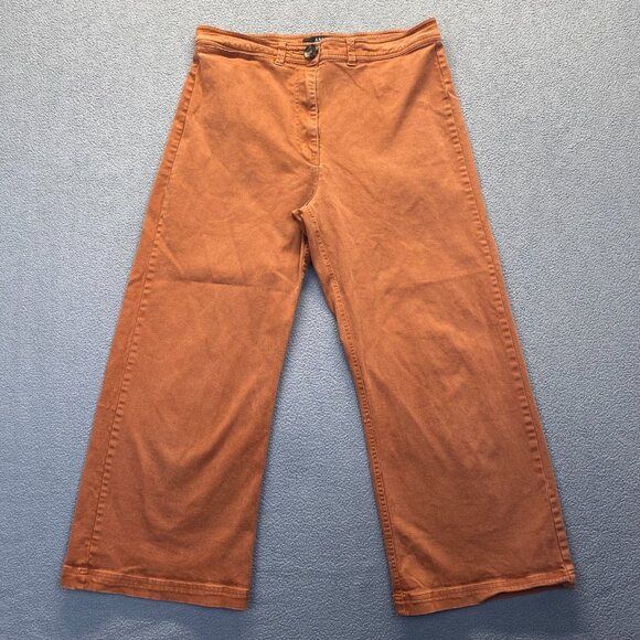 ABLE Wide Leg Crop Pants brick Women Jeans Size 8 Jeans,Stretch - Picture 1 of 13